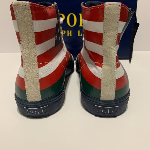 Polo Ralph Lauren Men's Solomon Flag-Print Sneakers Multicolor - Picture 6 of 9